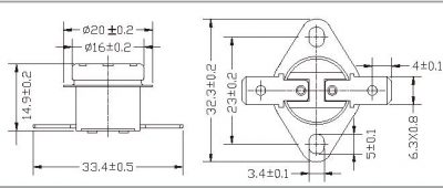 KSD301 dimension drawing