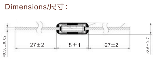 2.4X7 Fast-Blow Micro Fuse Dimensions Chart