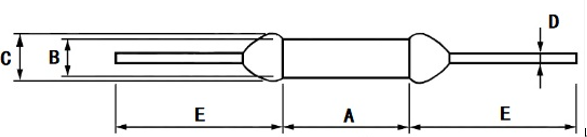 Dimensión del enlace del fusible de corte térmico de cerámica