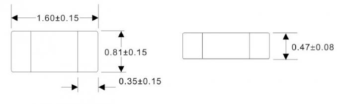 Drawing of 0603 Surface Mount Fuse