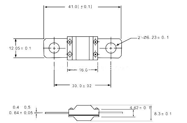 Drawing of MIDI-MINI ADS Bolt Down Fuse