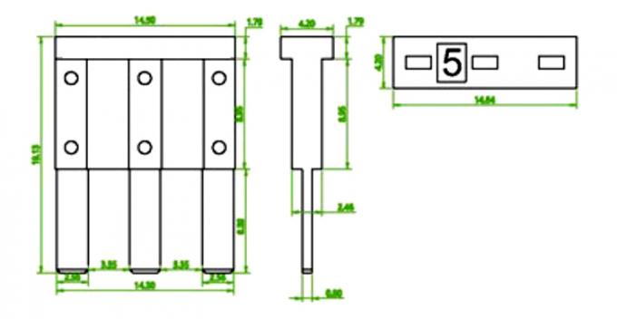 Drawing of Micro3 Blade Fuse