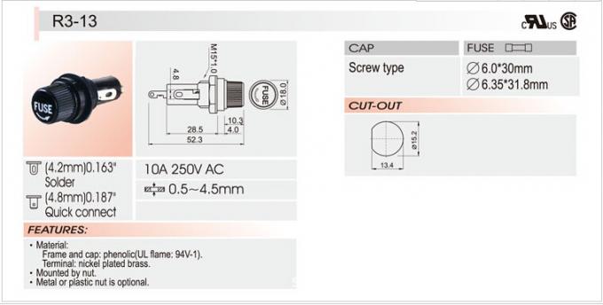 Drawing of R3-13 fuse holder