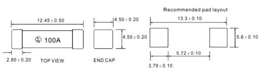 Drawing of the 1245 SMD fuse