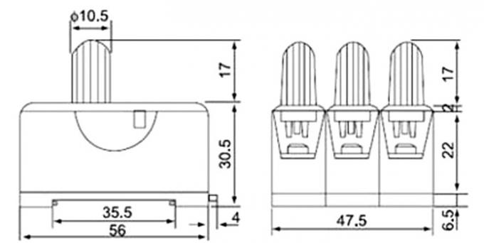 Drawing of the FS-101 FS-102 FS-103 fuse holder