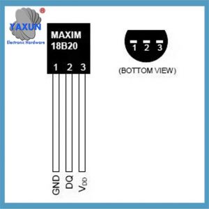 Pin functions of DS18B20 digital temperature measurement chip