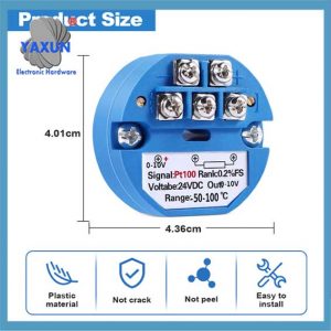 RTD PT100 Temperature Transmitter DC24V Minus 50 ~ 100 degre