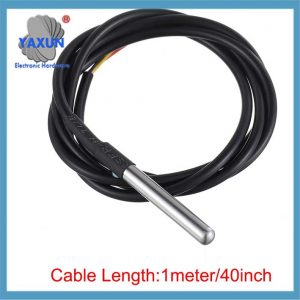 1-Wire Temperature sensor with stainless steel probe & 5m long, 3-wire cable