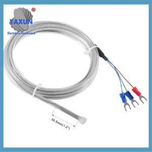 2M,Approx 6.6Ft PT100 Temperature Sensor Probe Three Wire Temperature Controller(0~200℃) Waterproof and Anti-Corrosion Stainless Steel Thermocouple