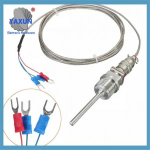 RTD PT100 Temperature Sensor Stainless Steel Probe 3 Wires 2M Cable -50~500°C